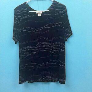 Vintage Retro Jananas Woman’s Knit Black Top 1X
